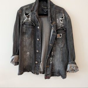 Philipp Plein ripped denim jacket